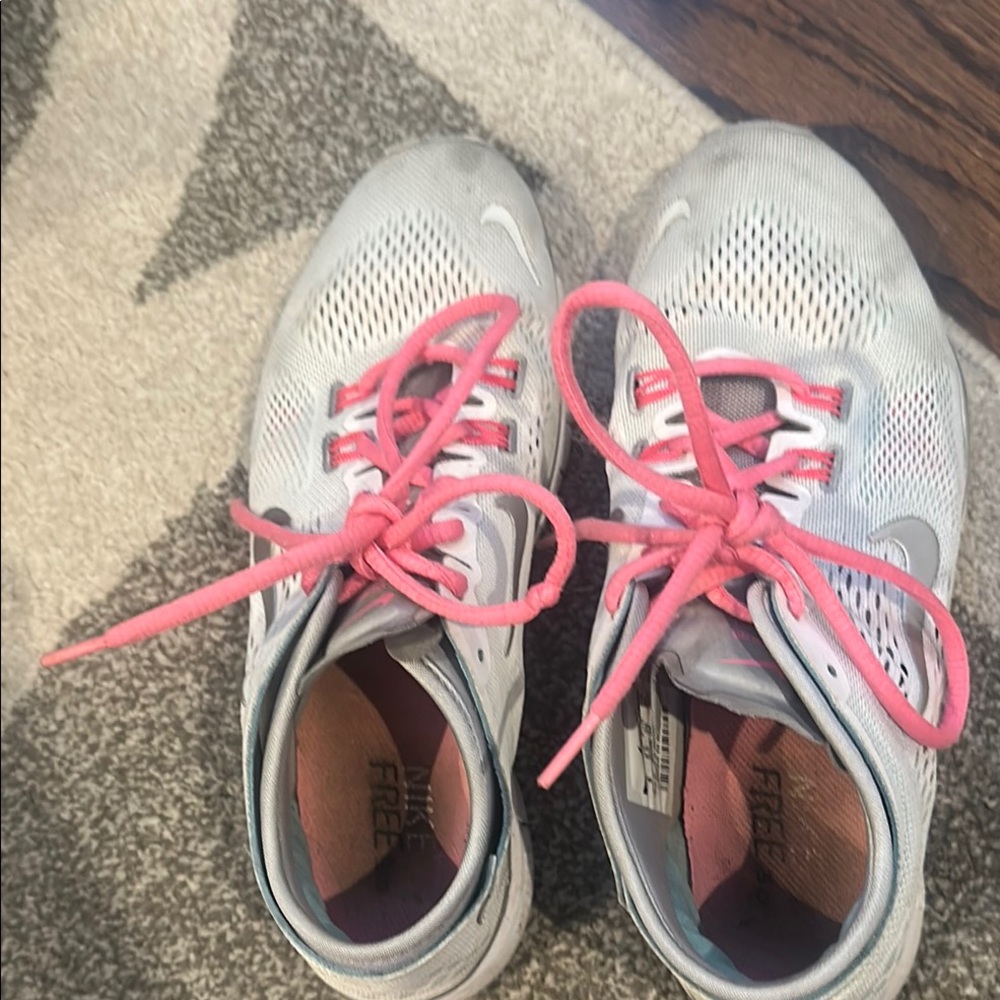 Nike Gray and Pink Running Shoes